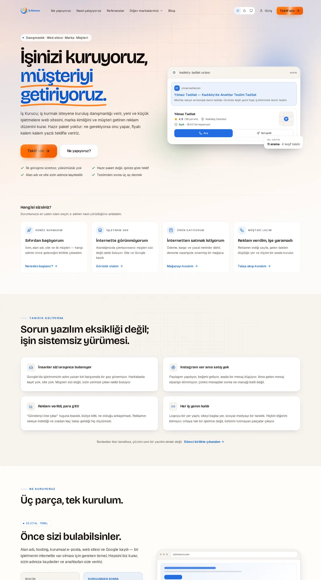 İş Kurucu — masaüstü görünümü