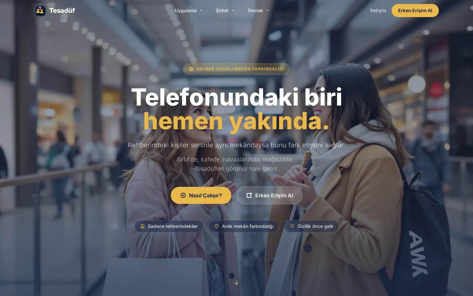 Tesadüf projesinden ekran görüntüsü