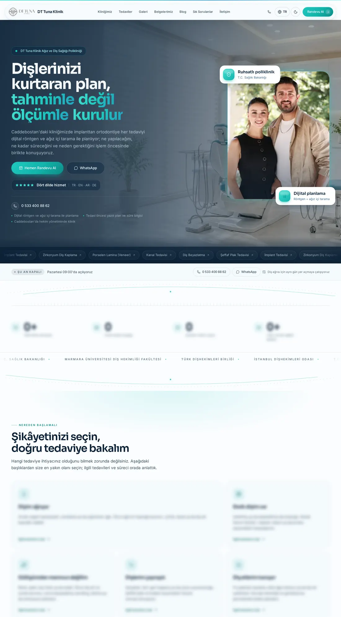 Tuna Ağız ve Diş Sağlığı Polikliniği — masaüstü görünümü